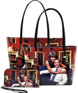 Magazine Cover 3-in-1 Tote Set OB2669B MULTI BLACK